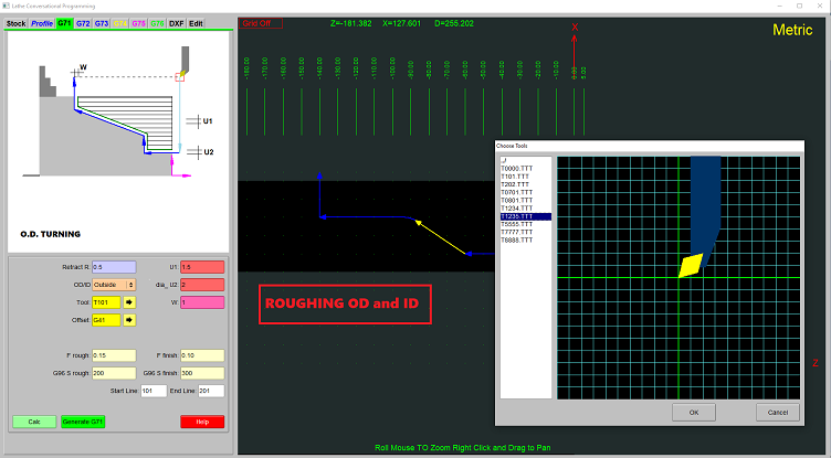 RapidTurnStudio OD turning and threading screenshot