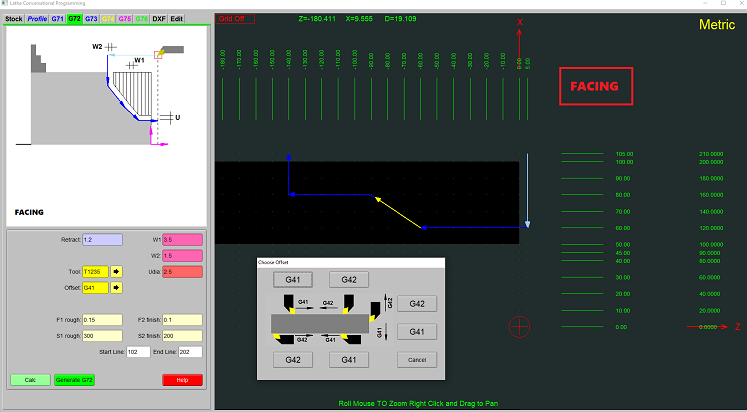 RapidTurnStudio facing operation screenshot